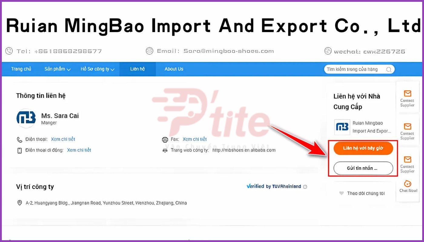 Có thể liên hệ người bán khi mua hàng trên Alibaba