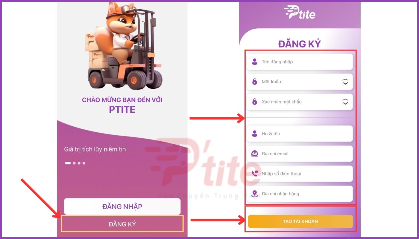 Đặt hàng Tmall qua App Ptite