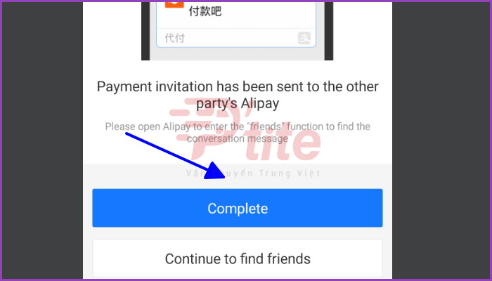 Nhấn Complete để hoàn tất quá trình thanh toán pinduoduo