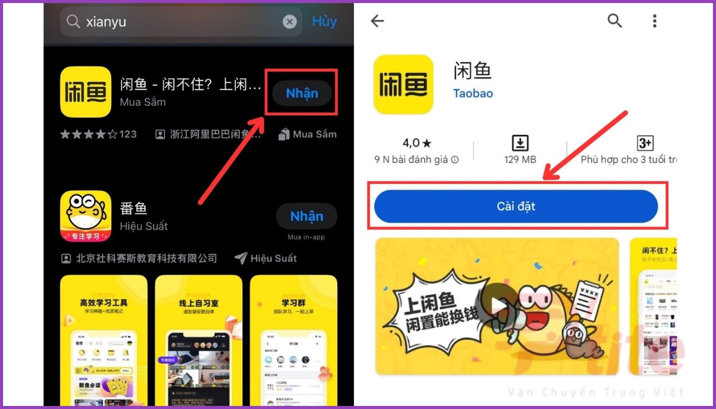 Hướng dẫn cách cài đặt app Order Xianyu