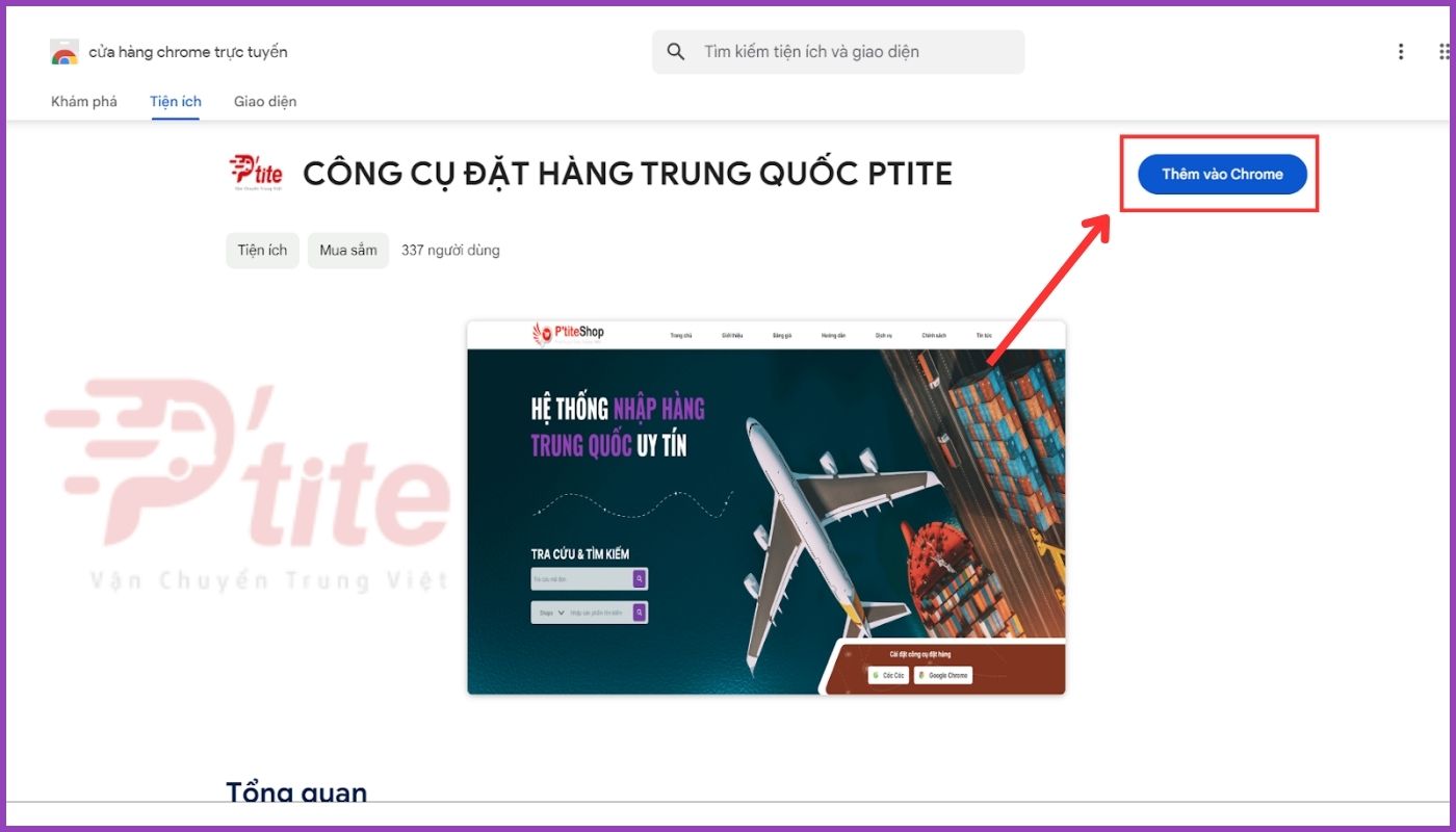 Cách cài đặt công cụ đặt hàng P'tite